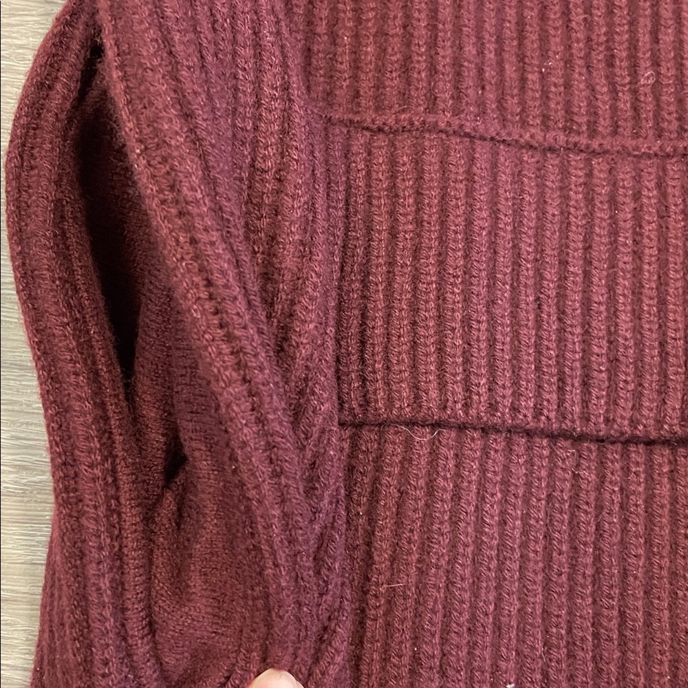 Aya Muse Wool Ribbed Trench Coat Burgundy‎ Large - Picture 5 of 8